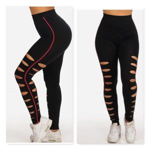 Activewear Cut Out Black Leggings
